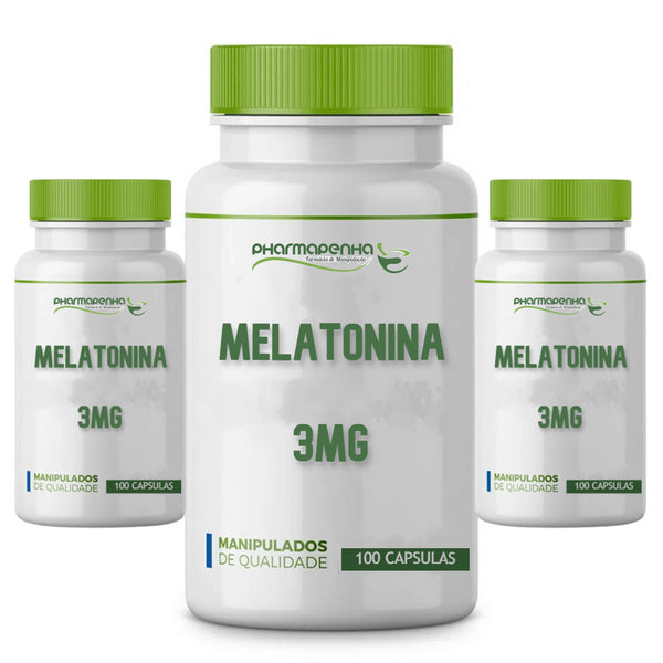 3 Potes Melatonina 3mg 100 Cápsulas cada