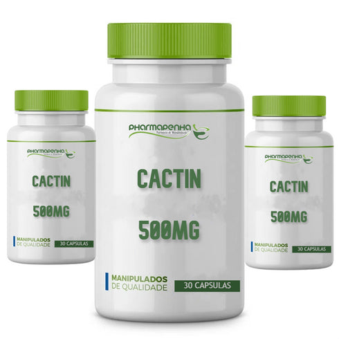 3 Potes Cactin 500mg 30 Cápsulas cada