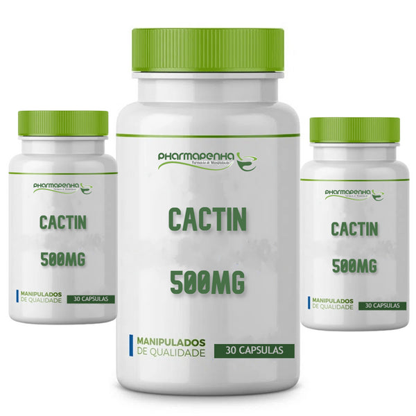 3 Potes Cactin 500mg 30 Cápsulas cada