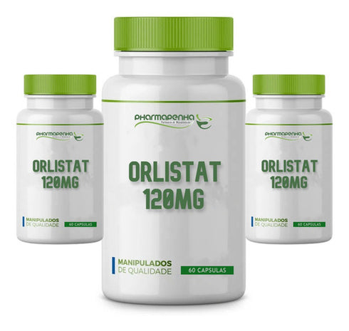 3 Potes Orlistat 120mg 60 Cápsulas Cada