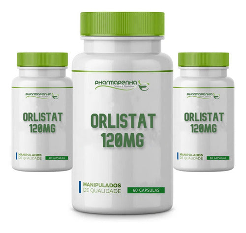 3 Potes Orlistat 120mg 60 Cápsulas Cada