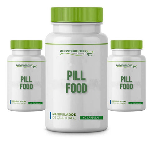 3 Potes Pill Food 60 Cápsulas Cada