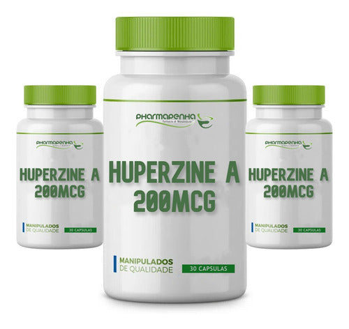3 Potes Huperzine A 200mcg 30 Cápsulas