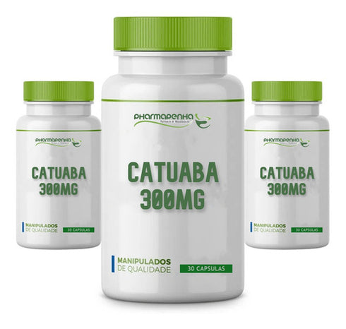 3 Potes Catuaba 300mg 30 Cápsulas