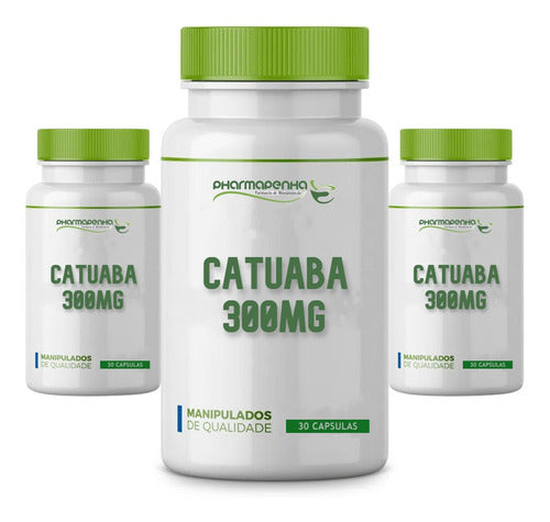 3 Potes Catuaba 300mg 30 Cápsulas
