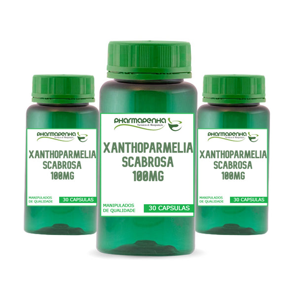 3 Potes Xanthoparmelia Scabrosa 100mg 30 Cápsulas cada