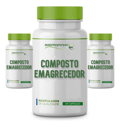 3 Potes Composto Emagrecedor 60 Cápsulas Cada