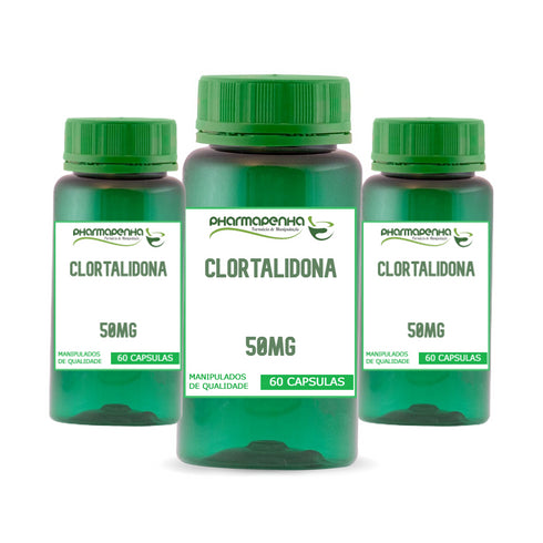 3 Potes Clortalidona 50mg 60 Cápsulas cada