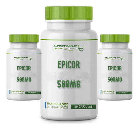 3 Potes Epicor 500mg 30 Cápsulas Cada