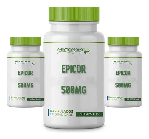 3 Potes Epicor 500mg 30 Cápsulas Cada