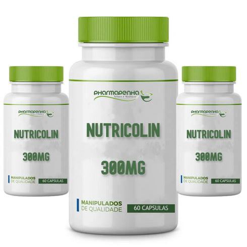 3 Potes Nutricolin 300mg 60 Cápsulas Cada