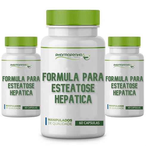 3 Potes Fórmula para Gordura no Fígado (Esteatose Hepática) 60 Cápsulas cada