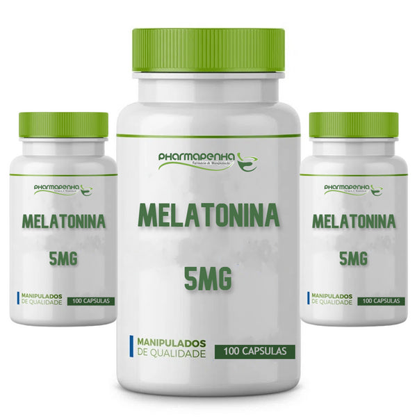 3 Potes Melatonina 5mg 100 Cápsulas cada