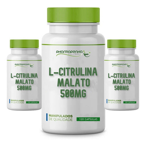 3 Potes L-citrulina Malato 500mg 120 Cápsula