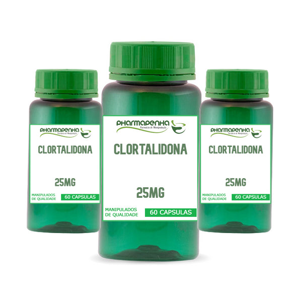 3 Potes Clortalidona 25mg 60 Cápsulas cada
