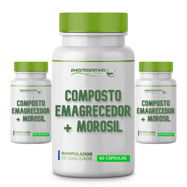 3 Potes Composto Emagrecedor + Morosil 60 Cápsulas