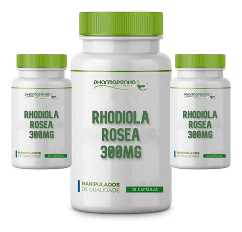 3 Potes Rhodiola Rosea 300mg 30 Cápsulas