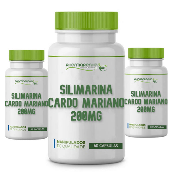 3 Potes Silimarina (Cardo Mariano) 200Mg 60 Cápsulas cada