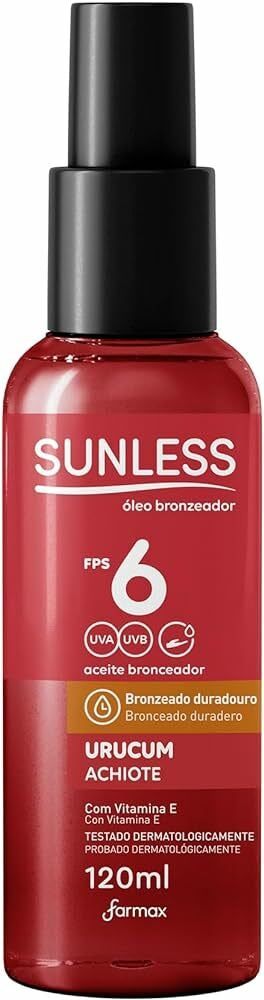 Sunless FPS 6 Óleo Bronzeador Spray Urucum 120ml