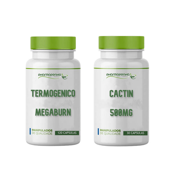 Termogênico MEGABURN 120 Cápsulas + Cactin 500mg 30 Cápsulas