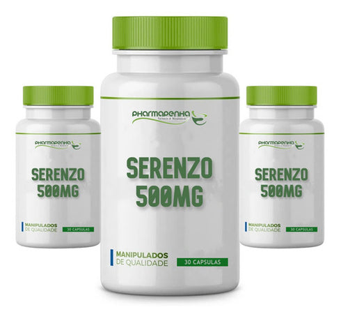3 Potes Serenzo 500mg 30 Cápsulas