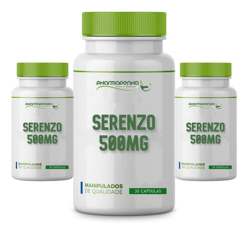 3 Potes Serenzo 500mg 30 Cápsulas