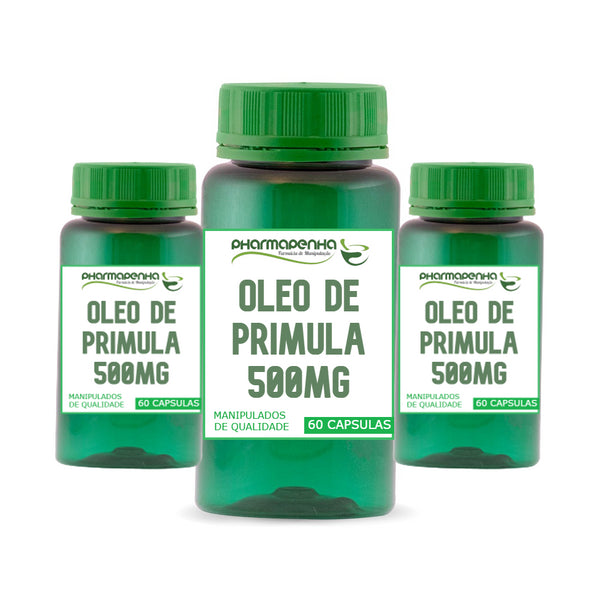 3 Potes Óleo De Primula 500Mg 60 Cápsulas cada