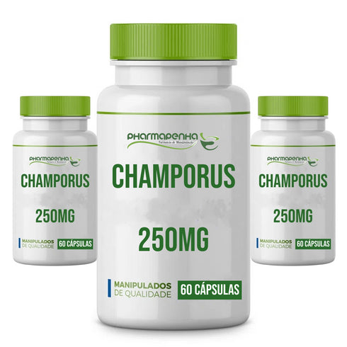 3 Potes Champorus 250mg 60 Cápsulas cada