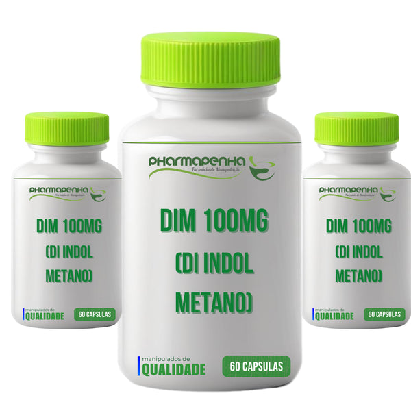 3 Potes DIM (Dim Indol Metalno) 100mg 60 cápsulas cada