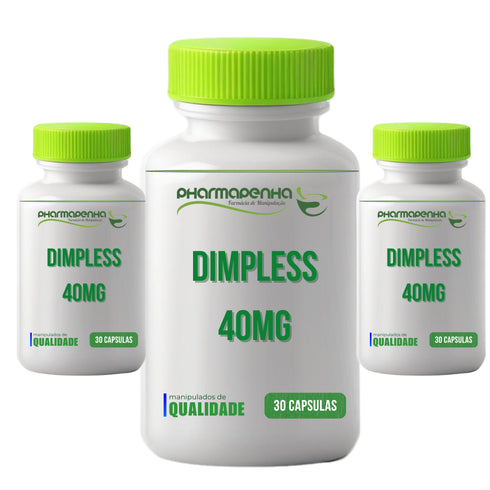 Anticelulite e Lipedema | 3 Potes Dimpless 40mg 30 cápsulas cada