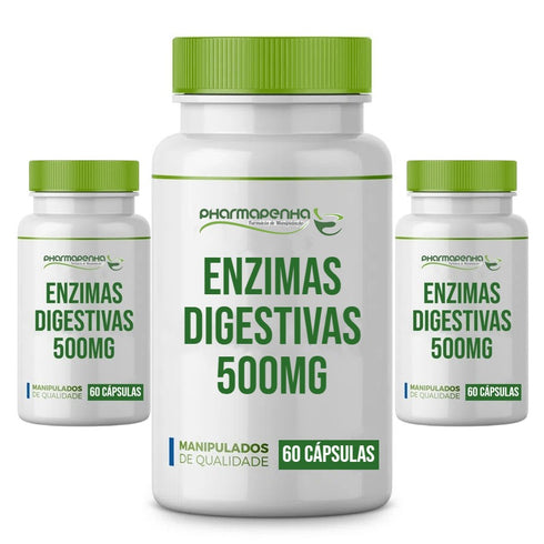 3 Potes Complexo de Enzimas Digestivas 60 cápsulas cada