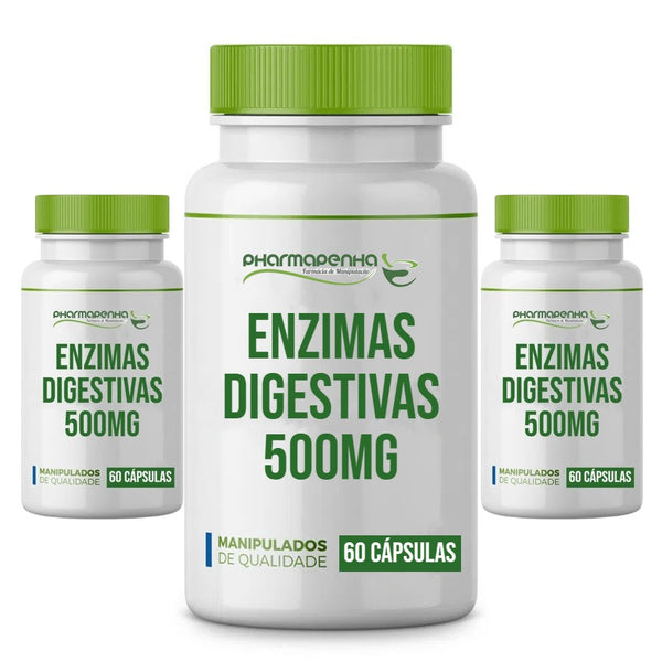 3 Potes Complexo de Enzimas Digestivas 60 cápsulas cada
