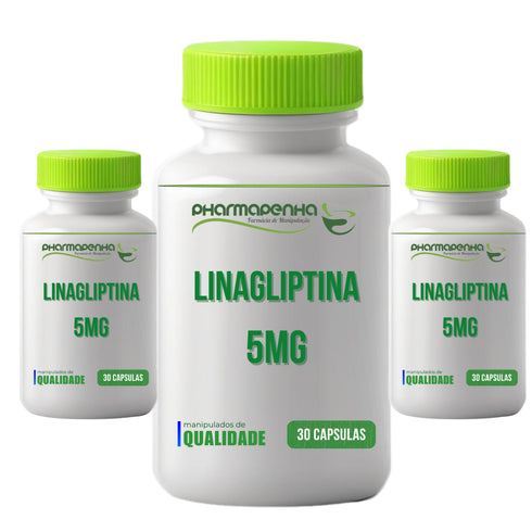 3 Potes Linagliptina 5mg 30 cápsulas cada
