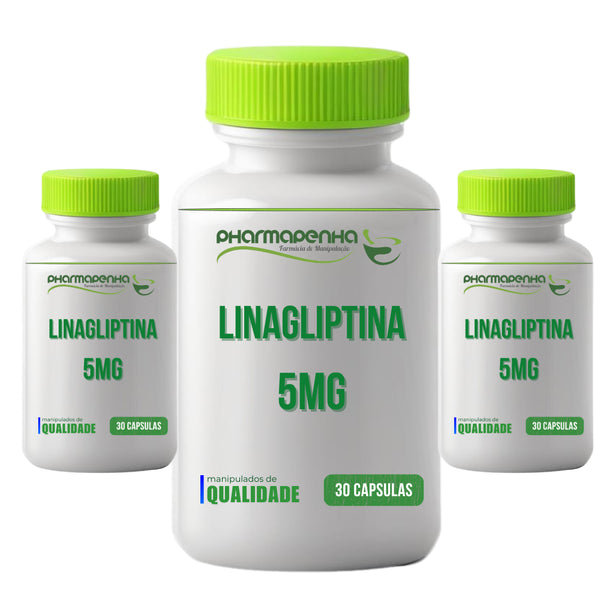 3 Potes Linagliptina 5mg 30 cápsulas cada