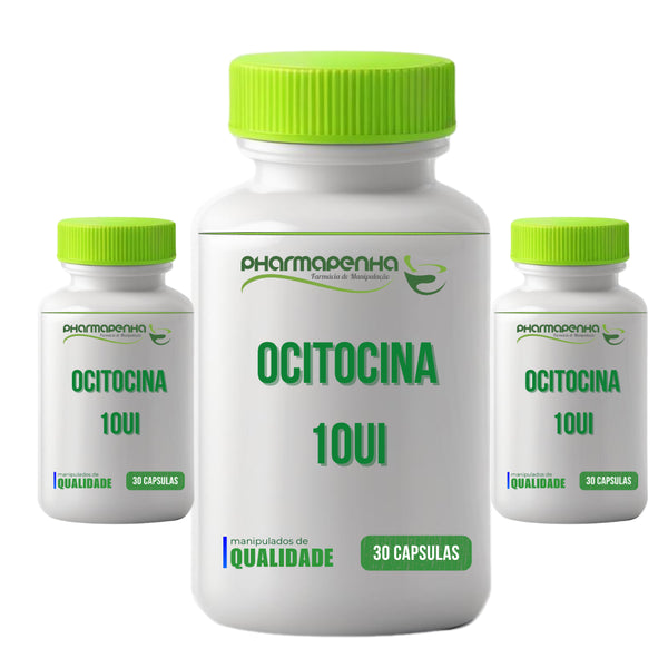 3 Potes Ocitocina (Oxitocina) | Produção de Leite Materno | 10ui 30 cápsulas cada