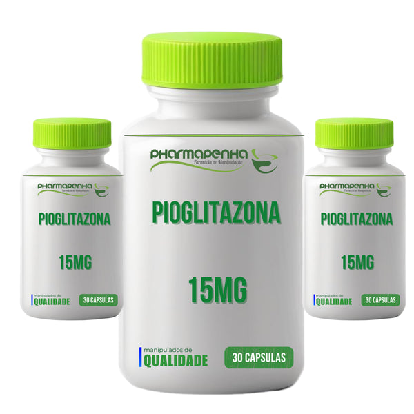 3 Potes Pioglitazona 15mg 30 capsulas cada