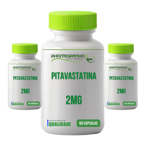 3 Potes Pitavastatina 2mg 60 cápsulas cada