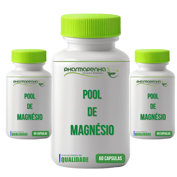 3 Potes Pool de Magnésio 60 capsulas cada