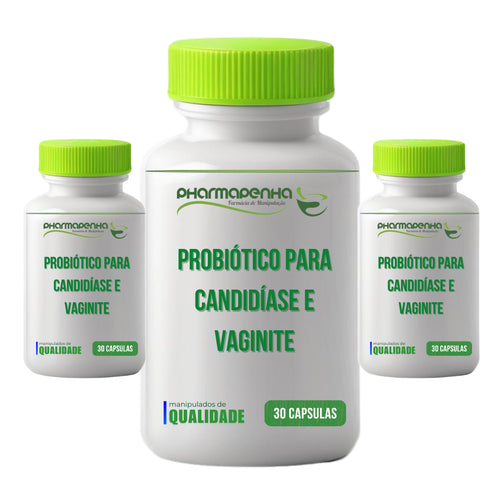 3 Potes Probiótico para Candidíase e Vaginite 30 cápsulas cada