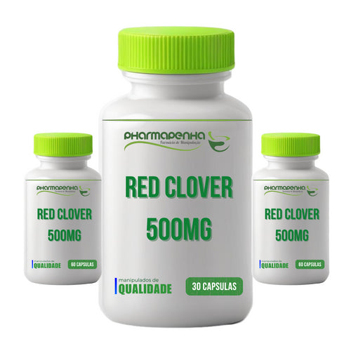 3 Potes Red Clover 500mg 30 Cápsulas cada