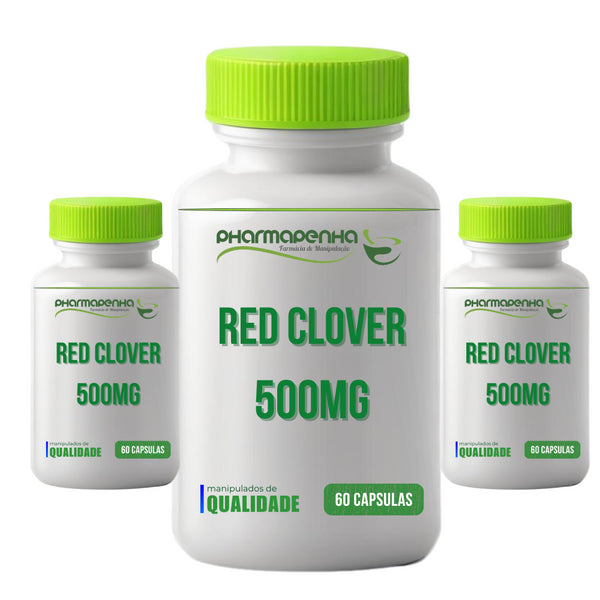 3 Potes Red Clover 500mg 60 Cápsulas cada