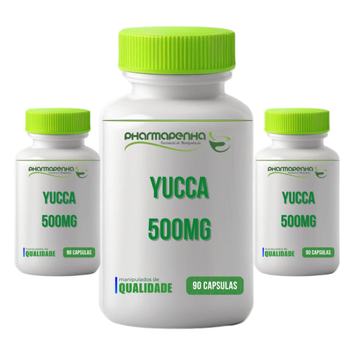 3 Potes Yucca 500mg 90 Cápsulas cada