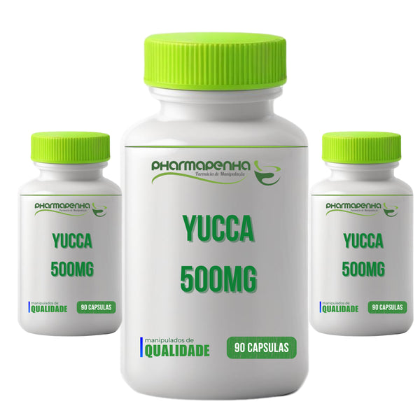 3 Potes Yucca 500mg 90 Cápsulas cada