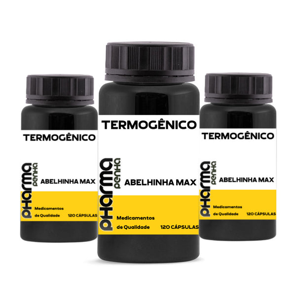 3 Potes Termogênico ABELHINHA MAX 120 Cápsulas cada
