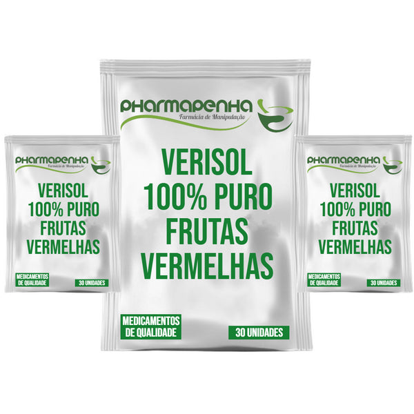 3un Colágeno Verisol® 8g Sabor Frutas Vermelhas 30 Sachês cada