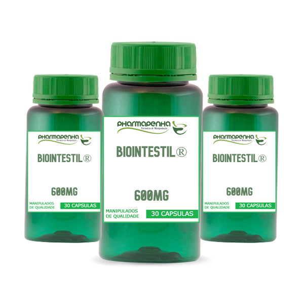 3 Potes Biointestil ® 600mg 30 Cápsulas Gastro Resistentes