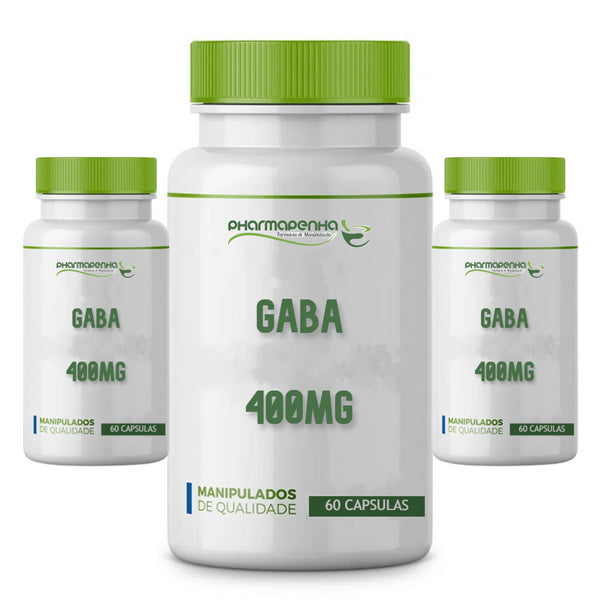3 Potes Gaba 400Mg 60 Cápsulas cada