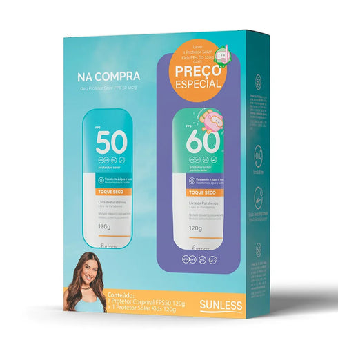 Sunless Kit FPS 50 Toque Seco 120g + FPS 60 Kids 120g