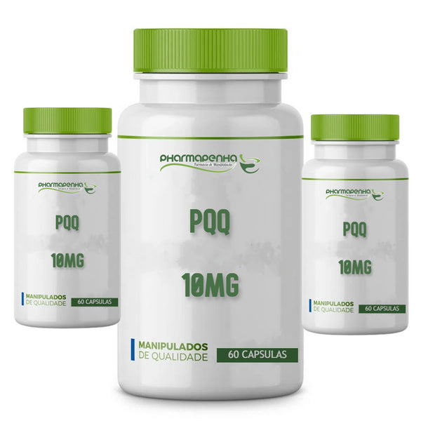3 Potes PQQ - Pirroloquinolina Quinona 10Mg 30 Cápsulas cada