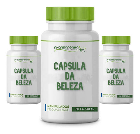 3 Potes Cápsulas Da Beleza 60 Cápsulas Cada